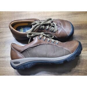 Keen Presidio Shoes Womens 7.5 Brown Nubuck Leather Casual Comfort Walking EUC